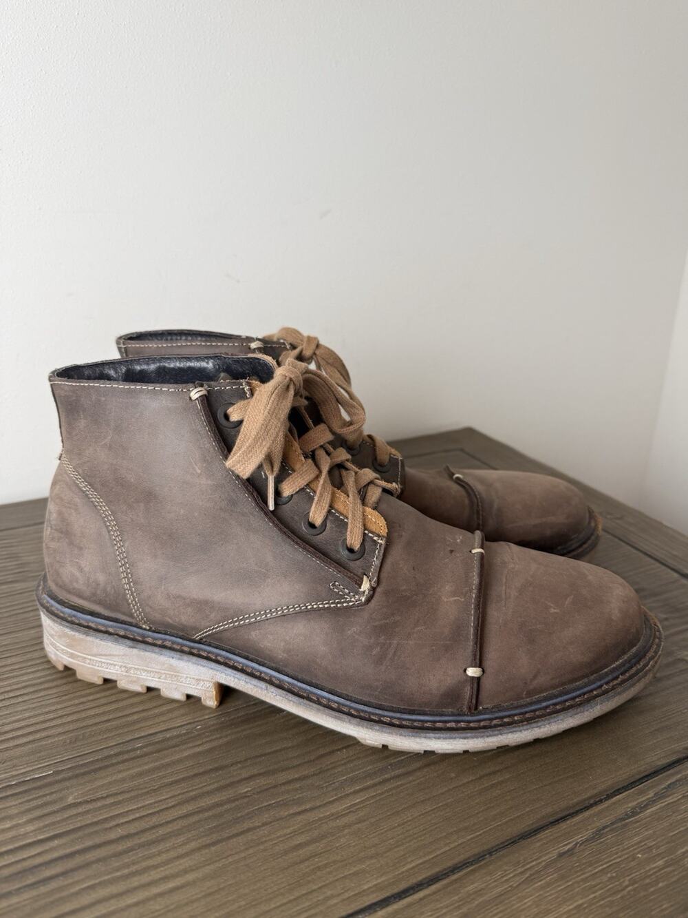 Naot Mikumi Lace Up Brown Crazy Horse Leather Boots Men’s Size 9.5